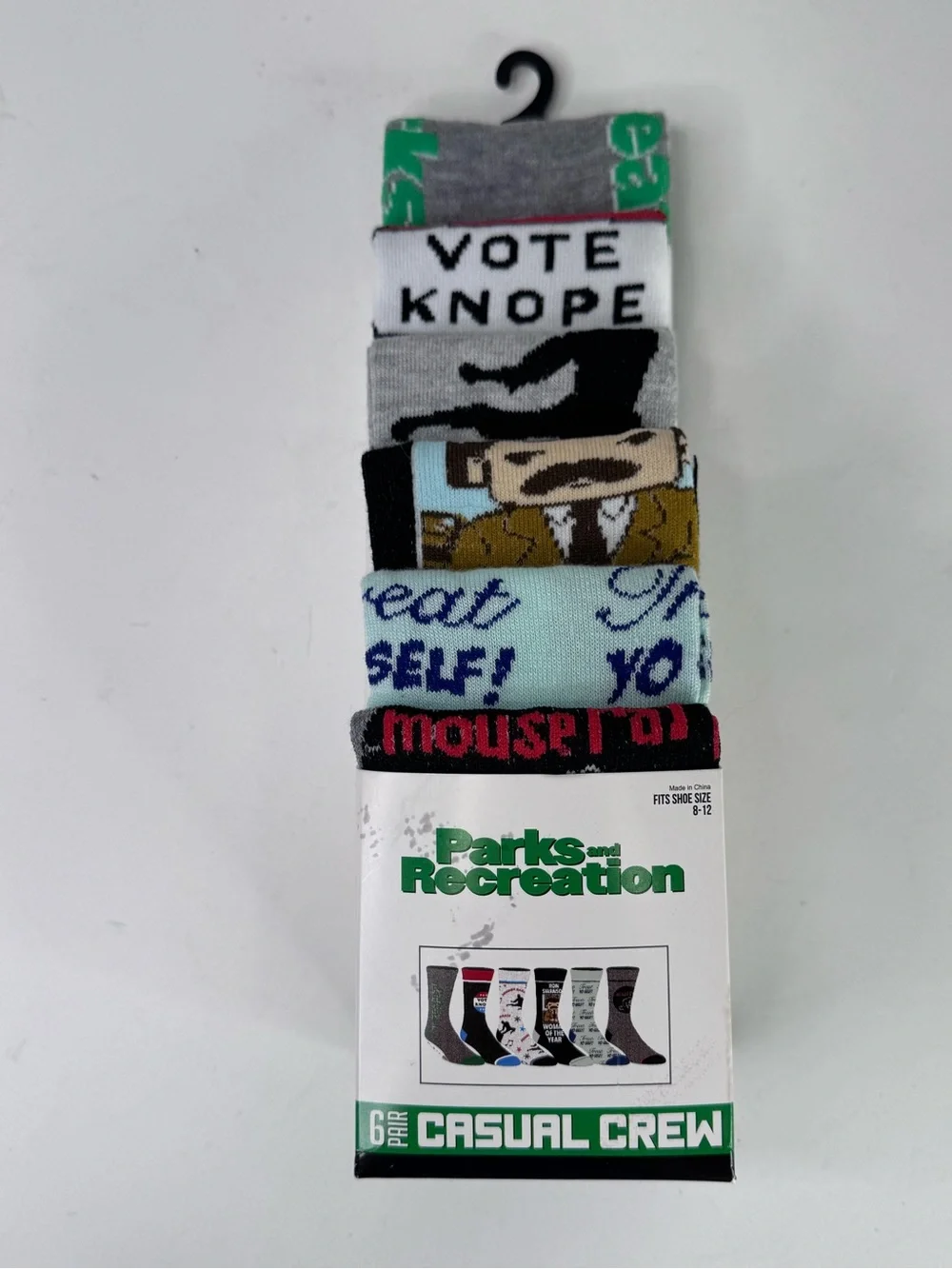 Parks and Recreation Men’s Casual Crew Socks - Multi-Color (6-Pack)